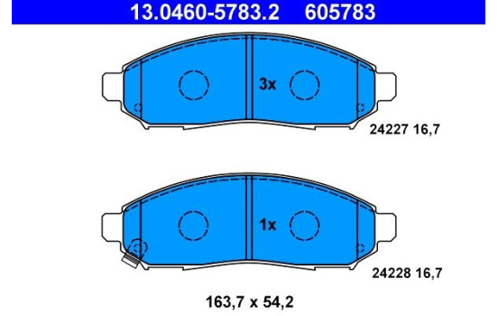 Brake Pad Set, disc brake 13.0460-5783.2 ATE