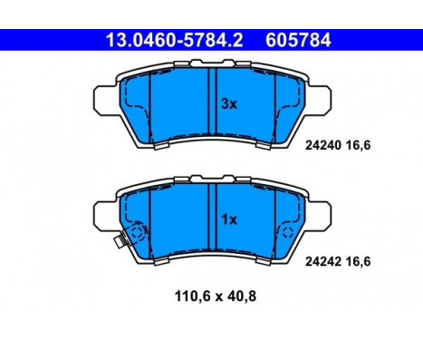 Brake Pad Set, disc brake 13.0460-5784.2 ATE, Image 2