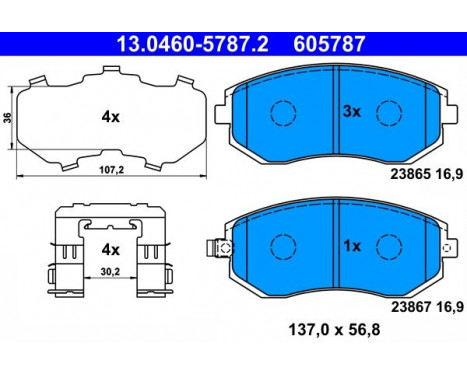 Brake Pad Set, disc brake 13.0460-5787.2 ATE, Image 2