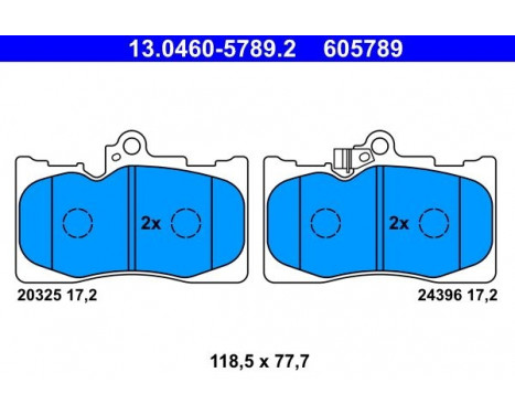 Brake Pad Set, disc brake 13.0460-5789.2 ATE, Image 2