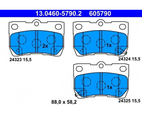 Brake Pad Set, disc brake 13.0460-5790.2 ATE, Image 2