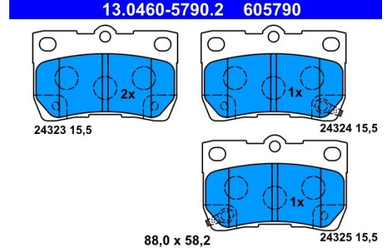 Brake Pad Set, disc brake 13.0460-5790.2 ATE, Image 2