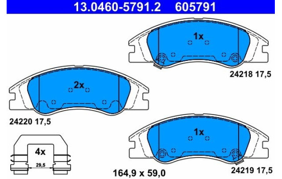Brake Pad Set, disc brake 13.0460-5791.2 ATE, Image 2