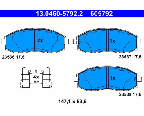 Brake Pad Set, disc brake 13.0460-5792.2 ATE, Image 2