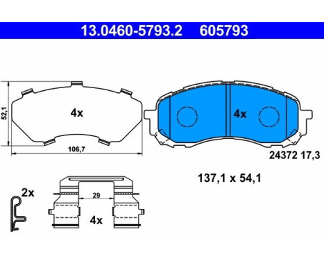 Brake Pad Set, disc brake 13.0460-5793.2 ATE, Image 2