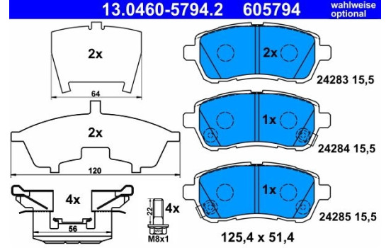 Brake Pad Set, disc brake 13.0460-5794.2 ATE, Image 3