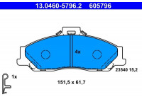 Brake pad set, disc brake 13.0460-5796.2 ATE