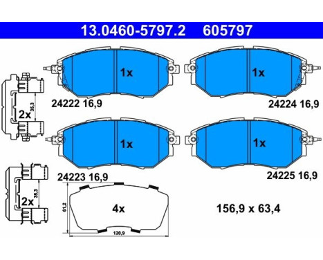 Brake Pad Set, disc brake 13.0460-5797.2 ATE, Image 2