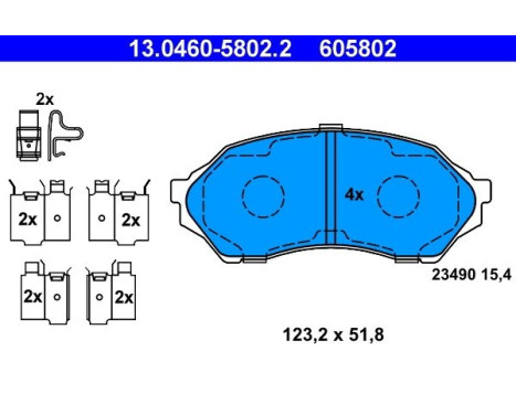 Brake Pad Set, disc brake 13.0460-5802.2 ATE, Image 2