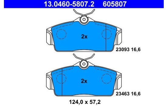 Brake Pad Set, disc brake 13.0460-5807.2 ATE, Image 2