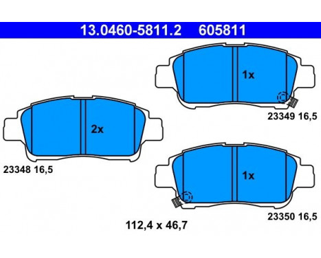 Brake Pad Set, disc brake 13.0460-5811.2 ATE, Image 2