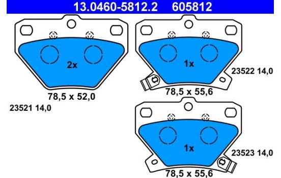 Brake Pad Set, disc brake 13.0460-5812.2 ATE, Image 2