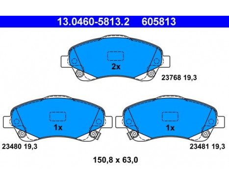 Brake Pad Set, disc brake 13.0460-5813.2 ATE, Image 2