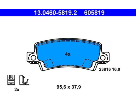 Brake Pad Set, disc brake 13.0460-5819.2 ATE, Image 2