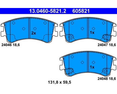 Brake Pad Set, disc brake 13.0460-5821.2 ATE, Image 2