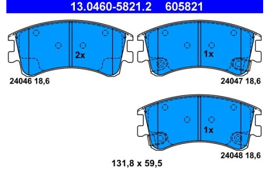 Brake Pad Set, disc brake 13.0460-5821.2 ATE, Image 2