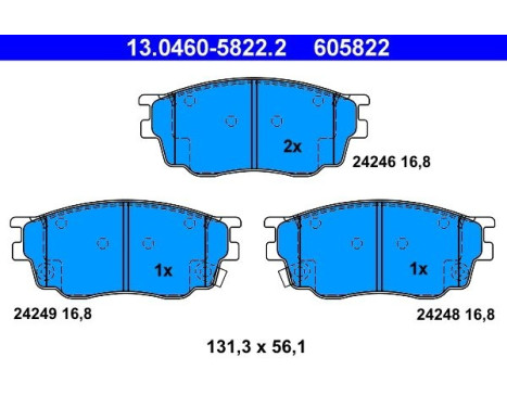 Brake Pad Set, disc brake 13.0460-5822.2 ATE, Image 2
