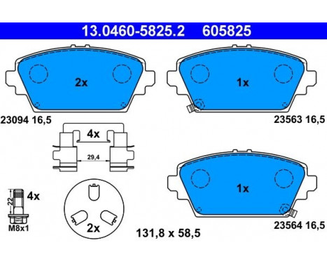Brake Pad Set, disc brake 13.0460-5825.2 ATE, Image 2