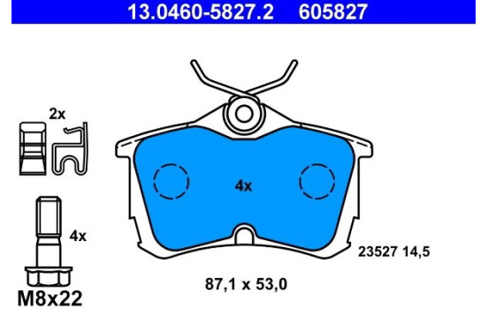 Brake Pad Set, disc brake 13.0460-5827.2 ATE, Image 2