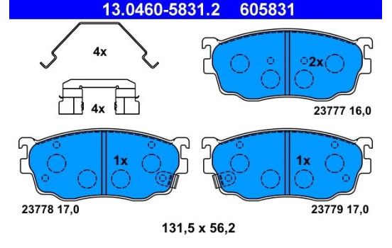 Brake Pad Set, disc brake 13.0460-5831.2 ATE, Image 2