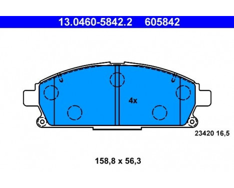 Brake Pad Set, disc brake 13.0460-5842.2 ATE, Image 2