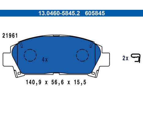 Brake Pad Set, disc brake 13.0460-5845.2 ATE, Image 3