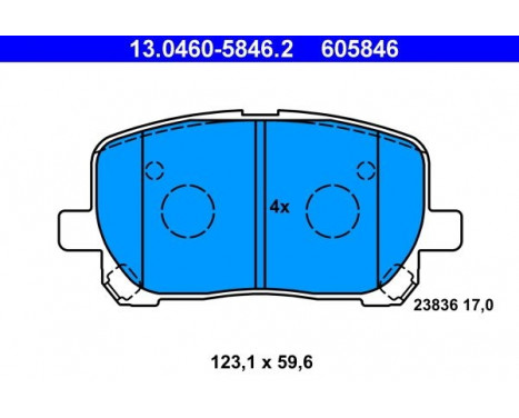 Brake Pad Set, disc brake 13.0460-5846.2 ATE, Image 2