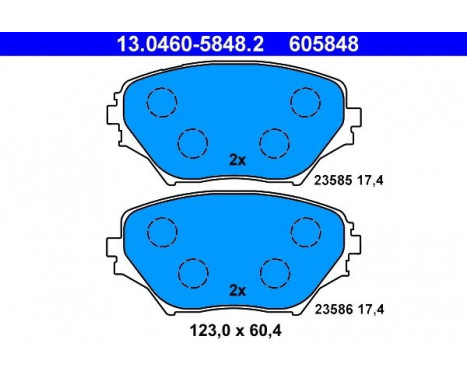 Brake Pad Set, disc brake 13.0460-5848.2 ATE, Image 2