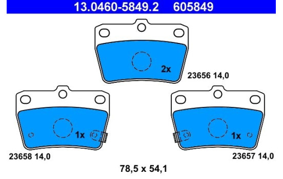 Brake Pad Set, disc brake 13.0460-5849.2 ATE, Image 2