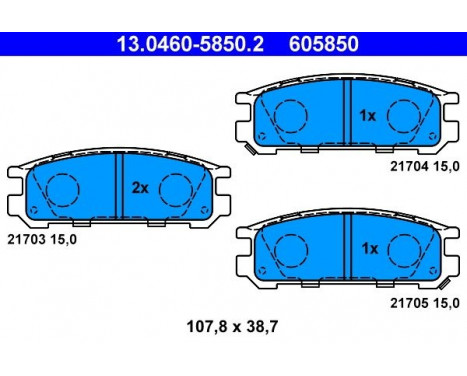 Brake Pad Set, disc brake 13.0460-5850.2 ATE