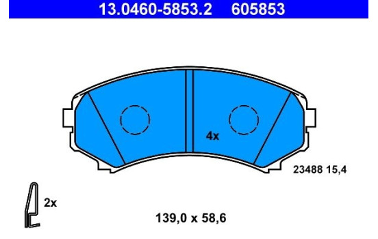 Brake Pad Set, disc brake 13.0460-5853.2 ATE, Image 2