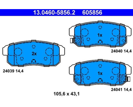 Brake Pad Set, disc brake 13.0460-5856.2 ATE