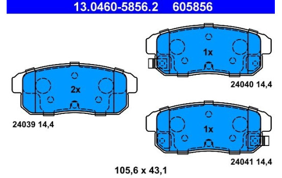 Brake Pad Set, disc brake 13.0460-5856.2 ATE