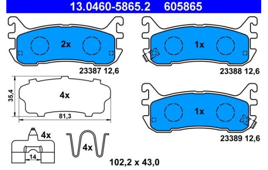 Brake Pad Set, disc brake 13.0460-5865.2 ATE