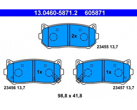 Brake Pad Set, disc brake 13.0460-5871.2 ATE