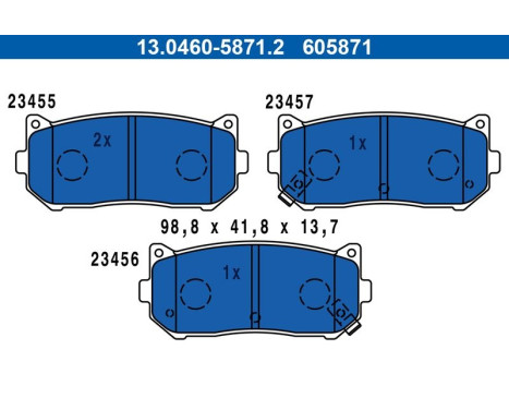 Brake Pad Set, disc brake 13.0460-5871.2 ATE, Image 2