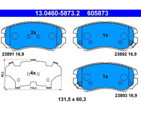 Brake Pad Set, disc brake 13.0460-5873.2 ATE