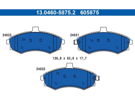 Brake Pad Set, disc brake 13.0460-5875.2 ATE, Image 2