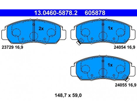 Brake Pad Set, disc brake 13.0460-5878.2 ATE, Image 2