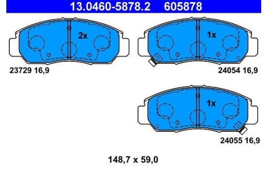 Brake Pad Set, disc brake 13.0460-5878.2 ATE, Image 2
