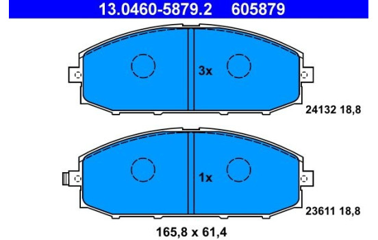 Brake Pad Set, disc brake 13.0460-5879.2 ATE, Image 2