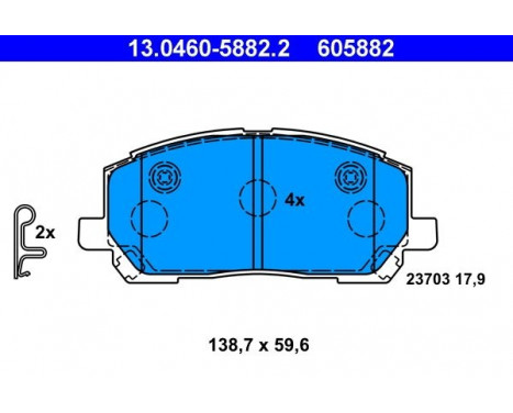 Brake Pad Set, disc brake 13.0460-5882.2 ATE