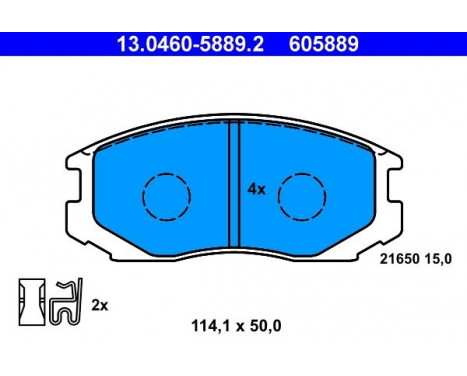 Brake Pad Set, disc brake 13.0460-5889.2 ATE, Image 2