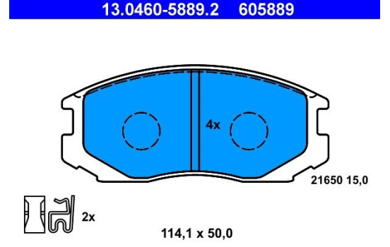Brake Pad Set, disc brake 13.0460-5889.2 ATE, Image 2
