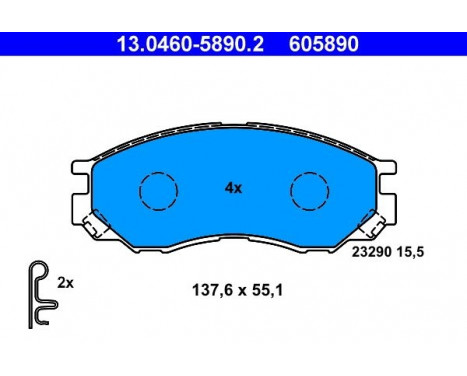Brake Pad Set, disc brake 13.0460-5890.2 ATE