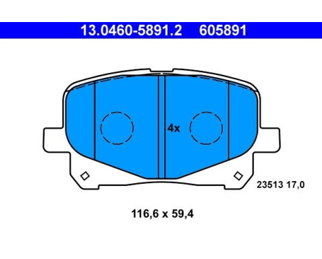 Brake Pad Set, disc brake 13.0460-5891.2 ATE, Image 2