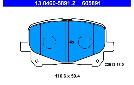 Brake Pad Set, disc brake 13.0460-5891.2 ATE, Image 2