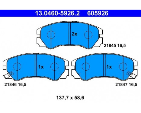 Brake Pad Set, disc brake 13.0460-5926.2 ATE