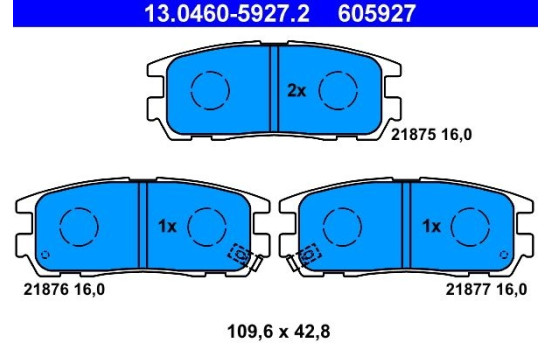 Brake Pad Set, disc brake 13.0460-5927.2 ATE