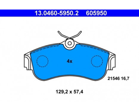 Brake Pad Set, disc brake 13.0460-5950.2 ATE, Image 2